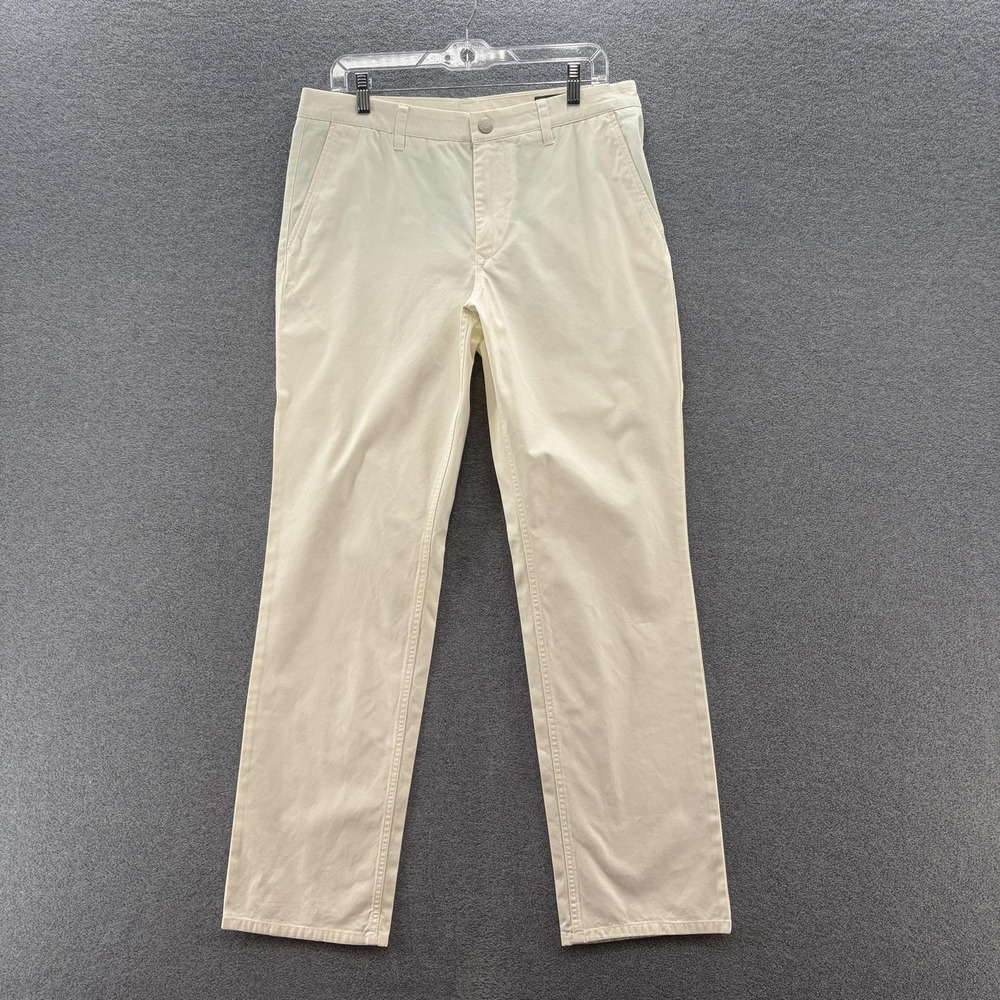 Bonobos Pants Mens 33x32 Off White Chino Straight Leg Cotton Flat Front Classic